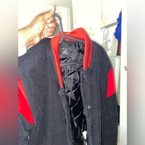 BLACK AND RED CODORY JACKET SUPER THICK AND PERFECTLY WORN.